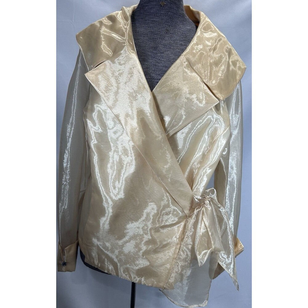 Ashley Stewart Sheer Gold Blazer Women's 20W